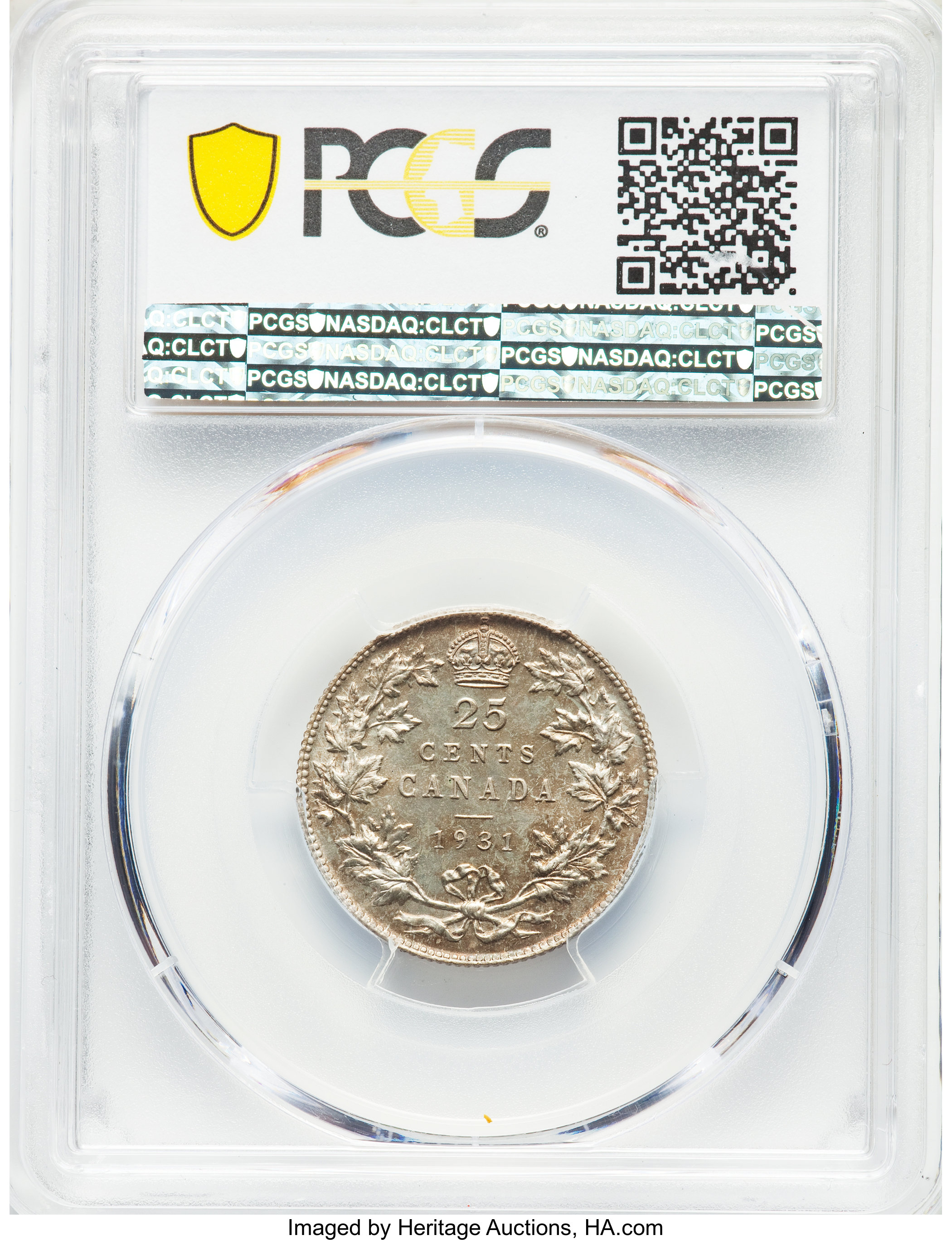 image for: George V Specimen 25 Cents 1931 SP67 PCGS