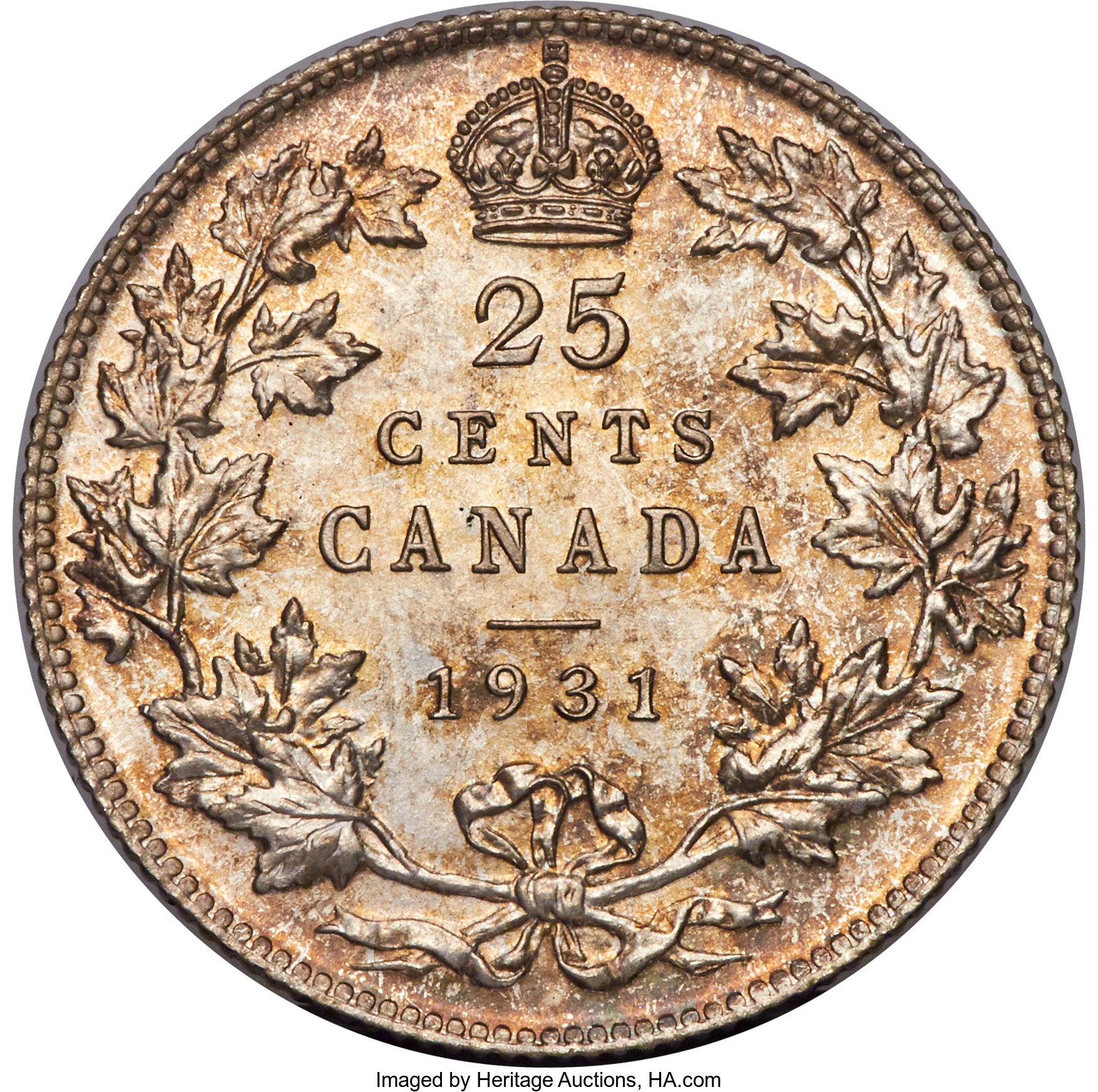 image for: George V Specimen 25 Cents 1931 SP67 PCGS