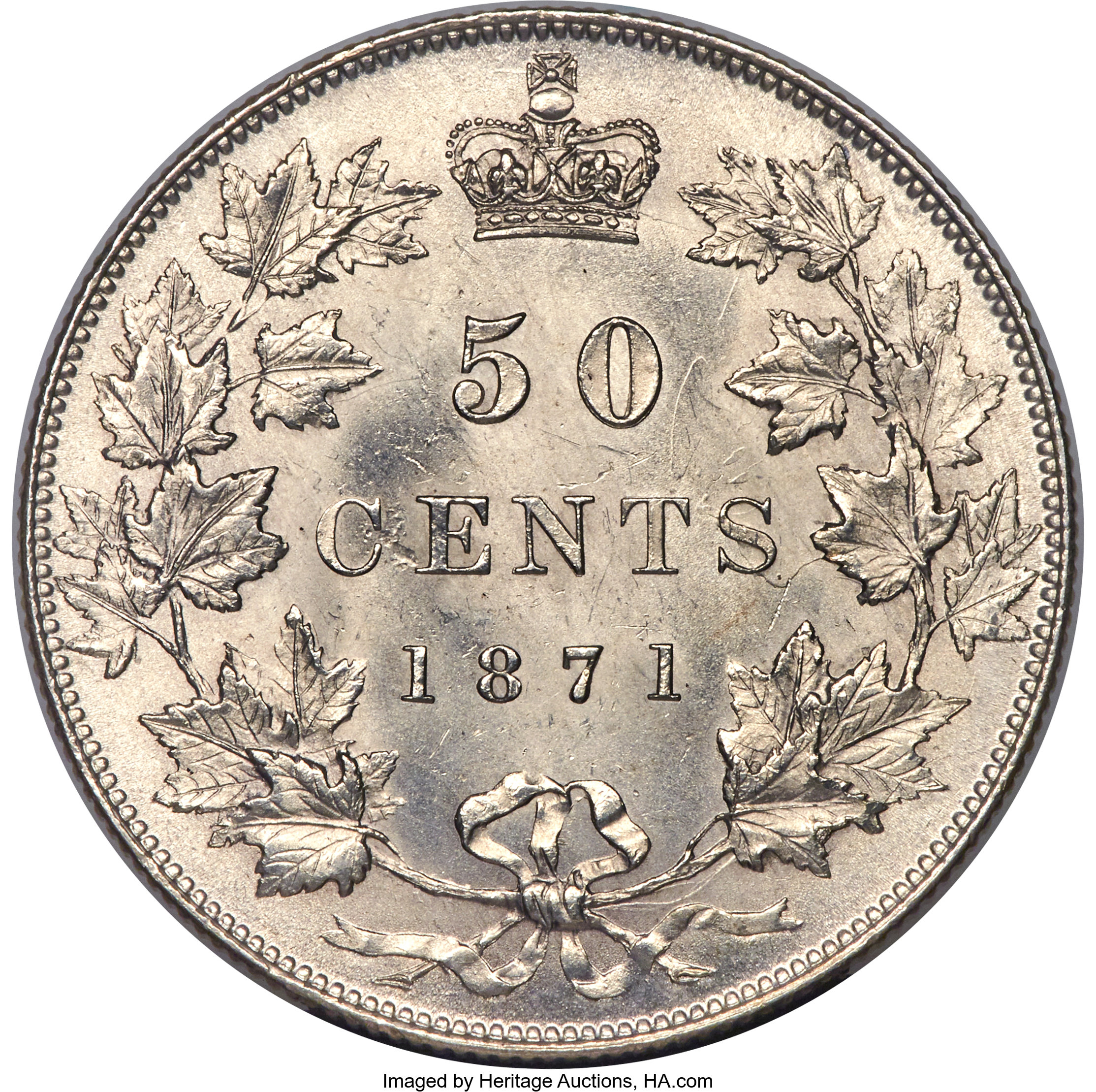 image for: Victoria 50 Cents 1871 MS64 PCGS
