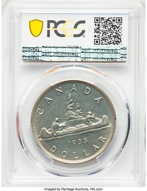image for: George V Specimen Dollar 1935 SP63 PCGS