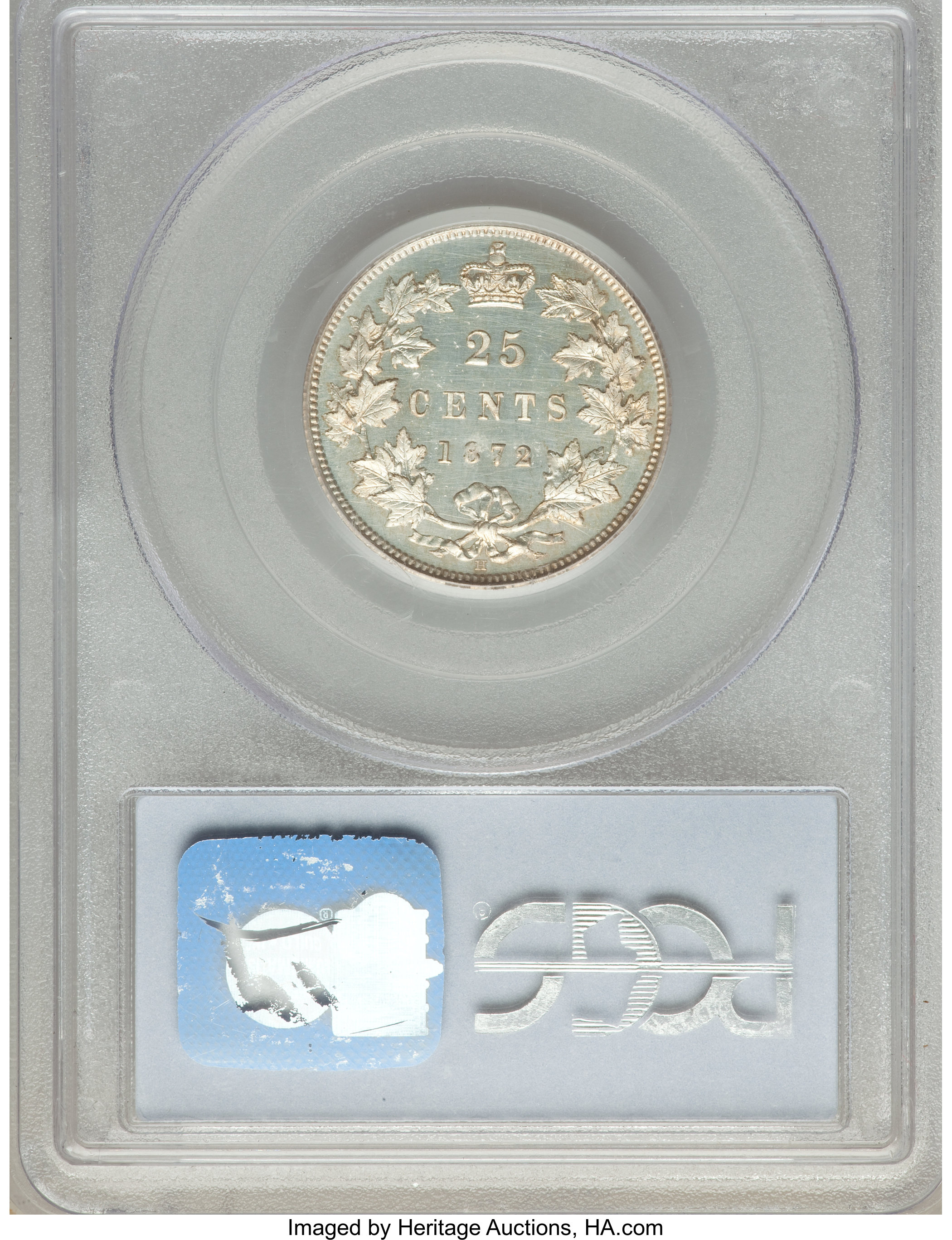image for: Victoria Specimen 25 Cents 1872-H SP64 PCGS