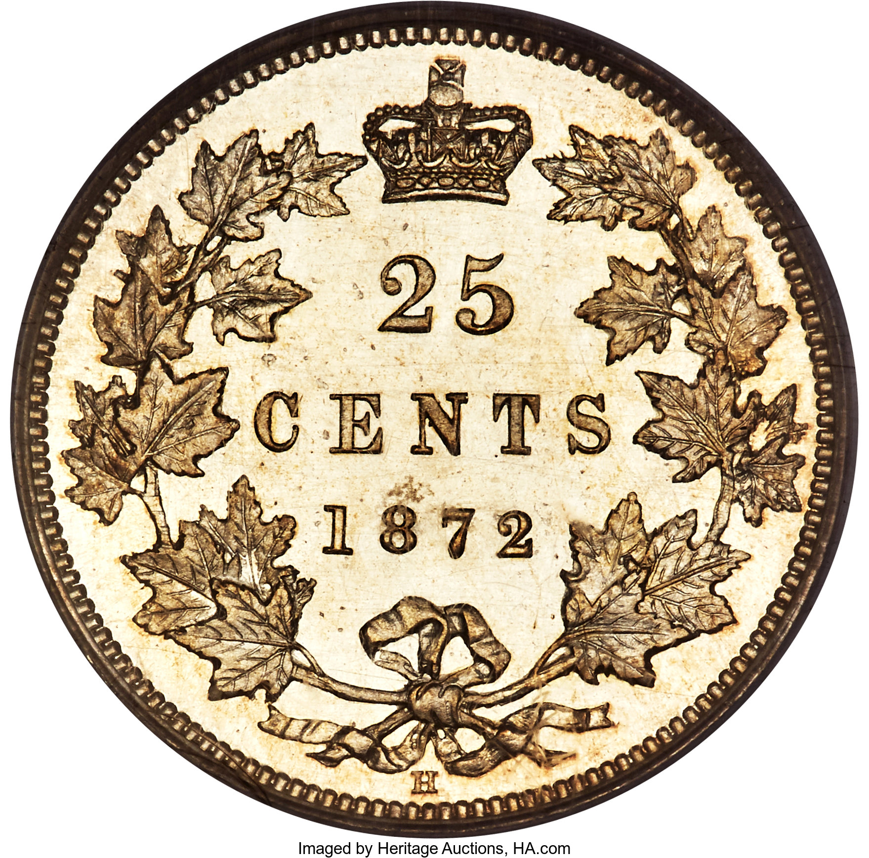 image for: Victoria Specimen 25 Cents 1872-H SP64 PCGS