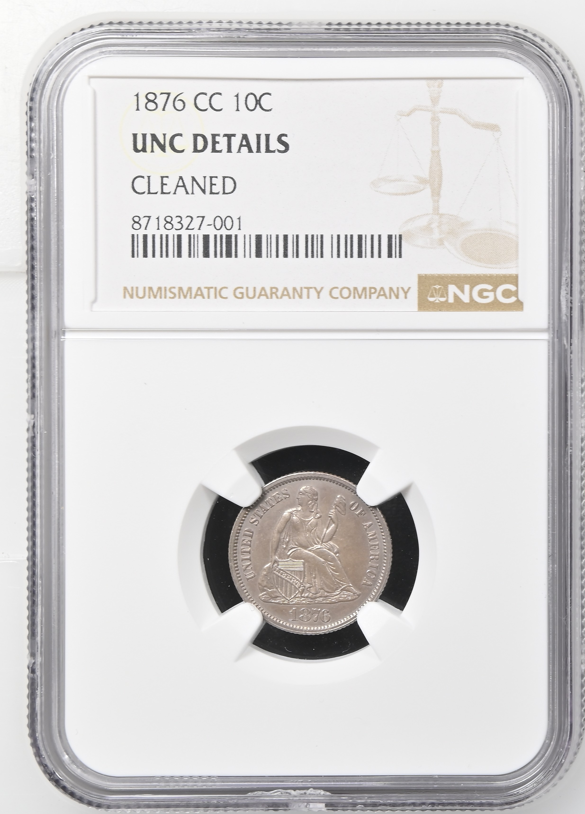 1876-CC 10c MS