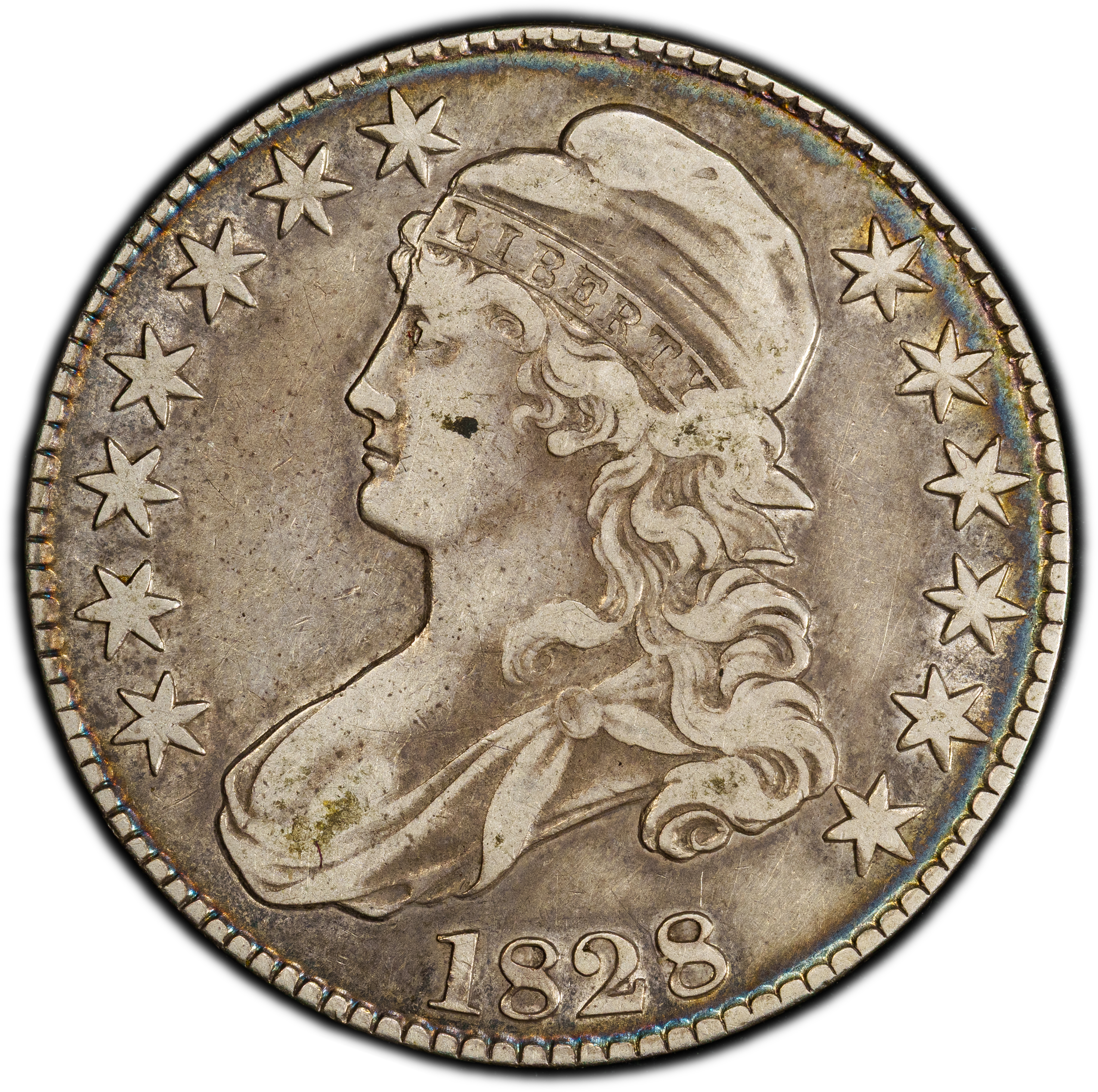 1828 50c Square Base 2, Small 8s, Large Letters MS