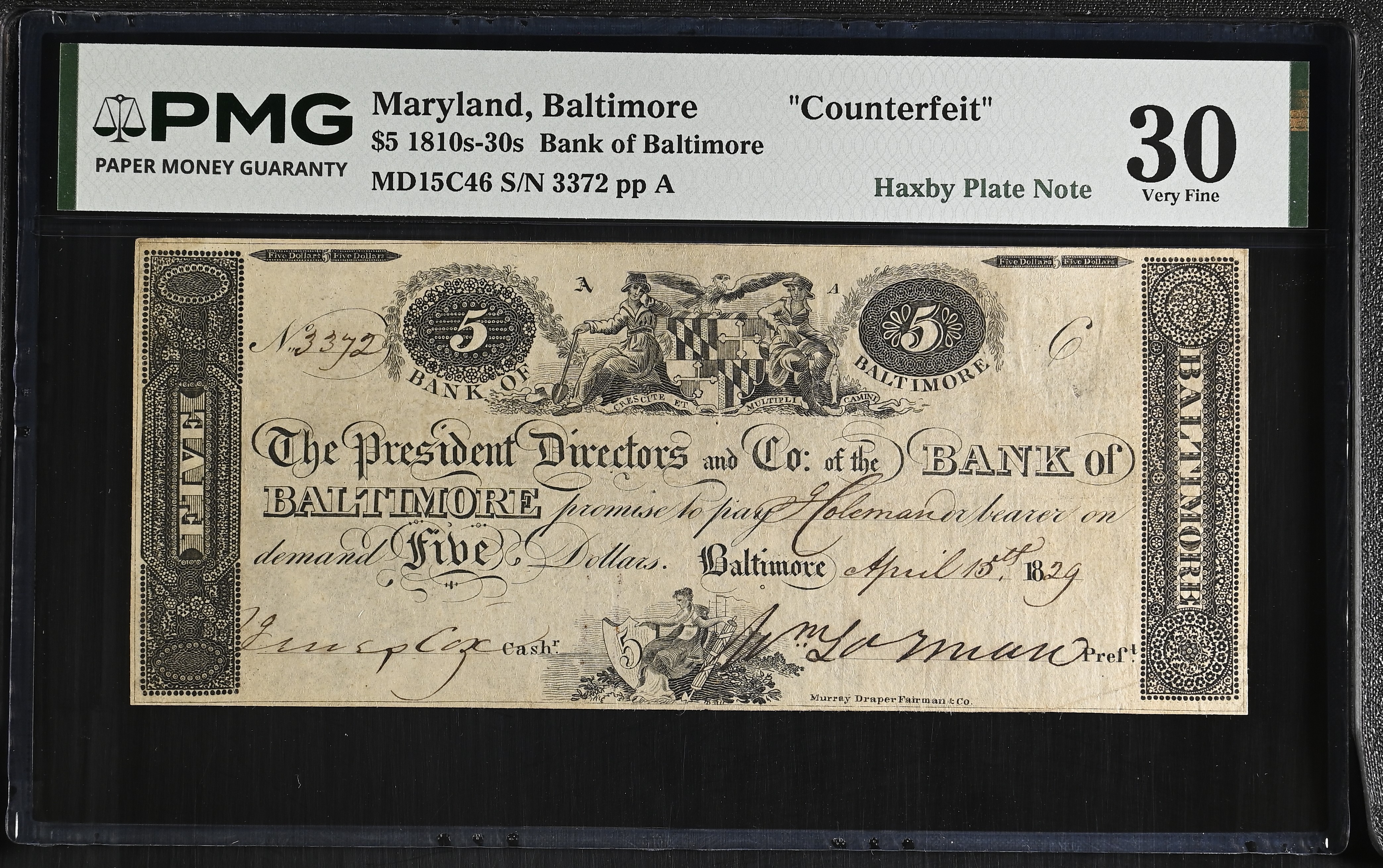 1902 $5 3rd Charter Period, 3rd Issue, Plain Back (Fr. 606)