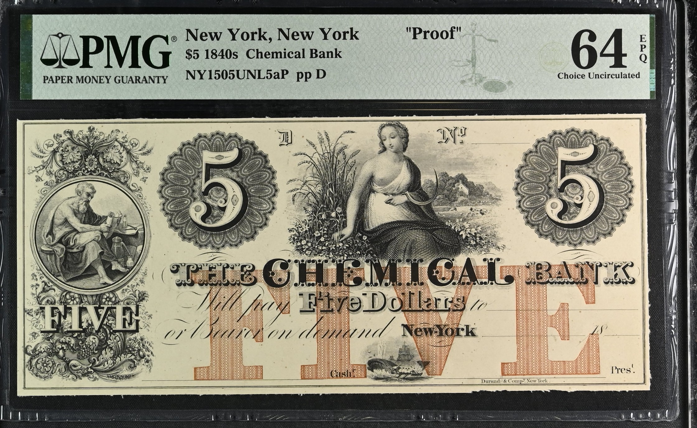 1902 $5 3rd Charter Period, 3rd Issue, Plain Back (Fr. 606)