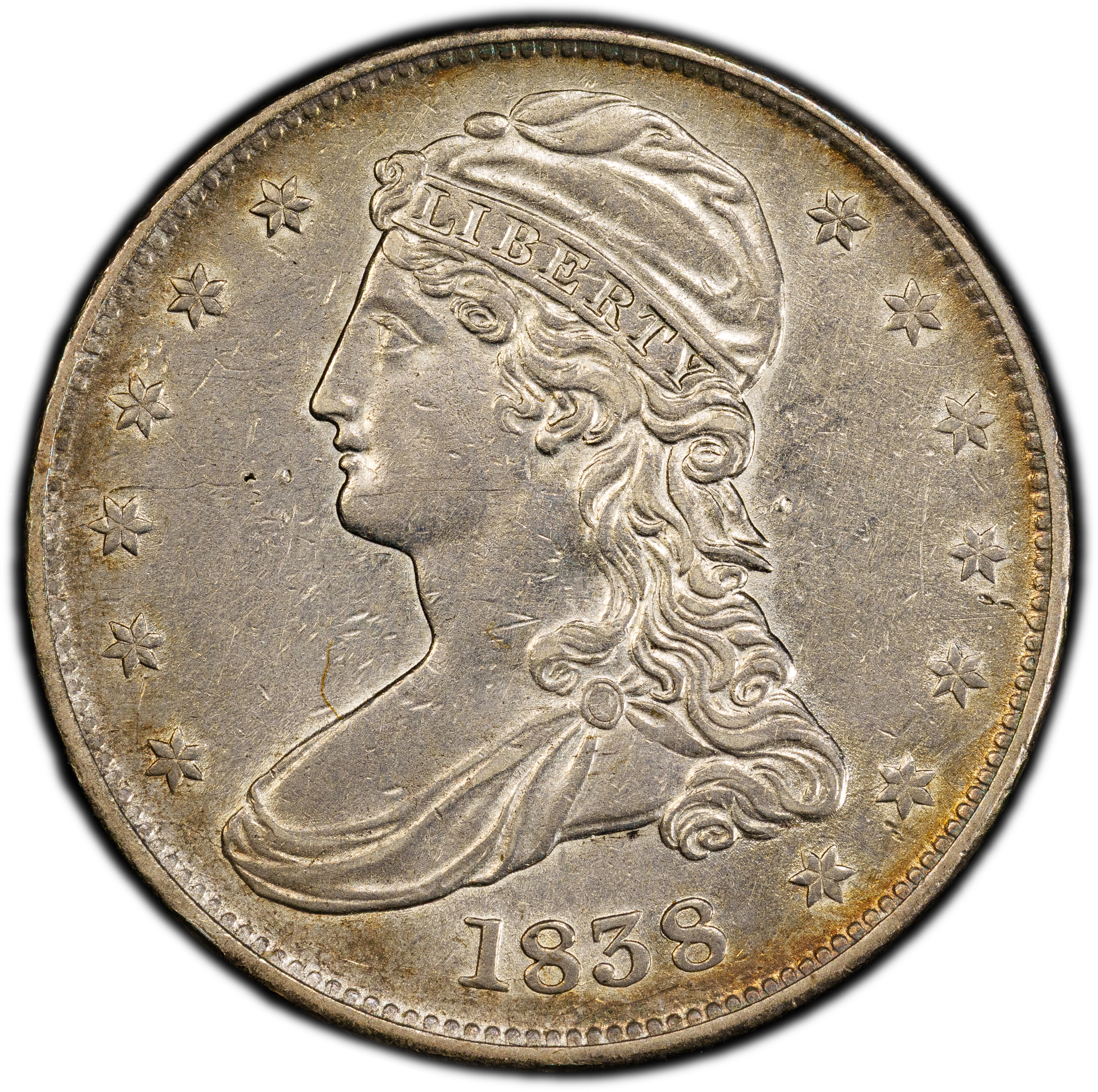 1838 50c Reeded Edge MS