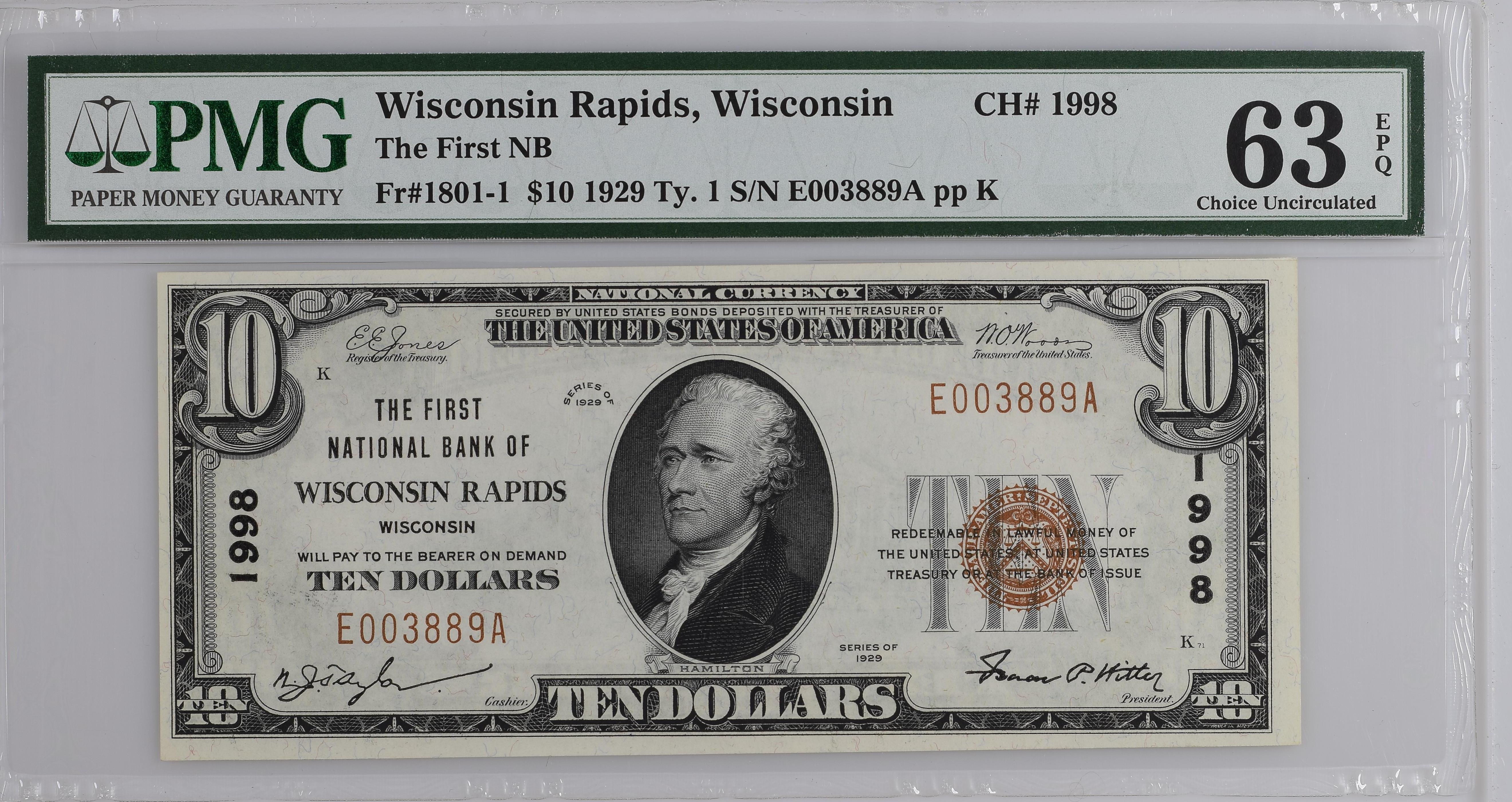 1902 $5 3rd Charter Period, 3rd Issue, Plain Back (Fr. 606)