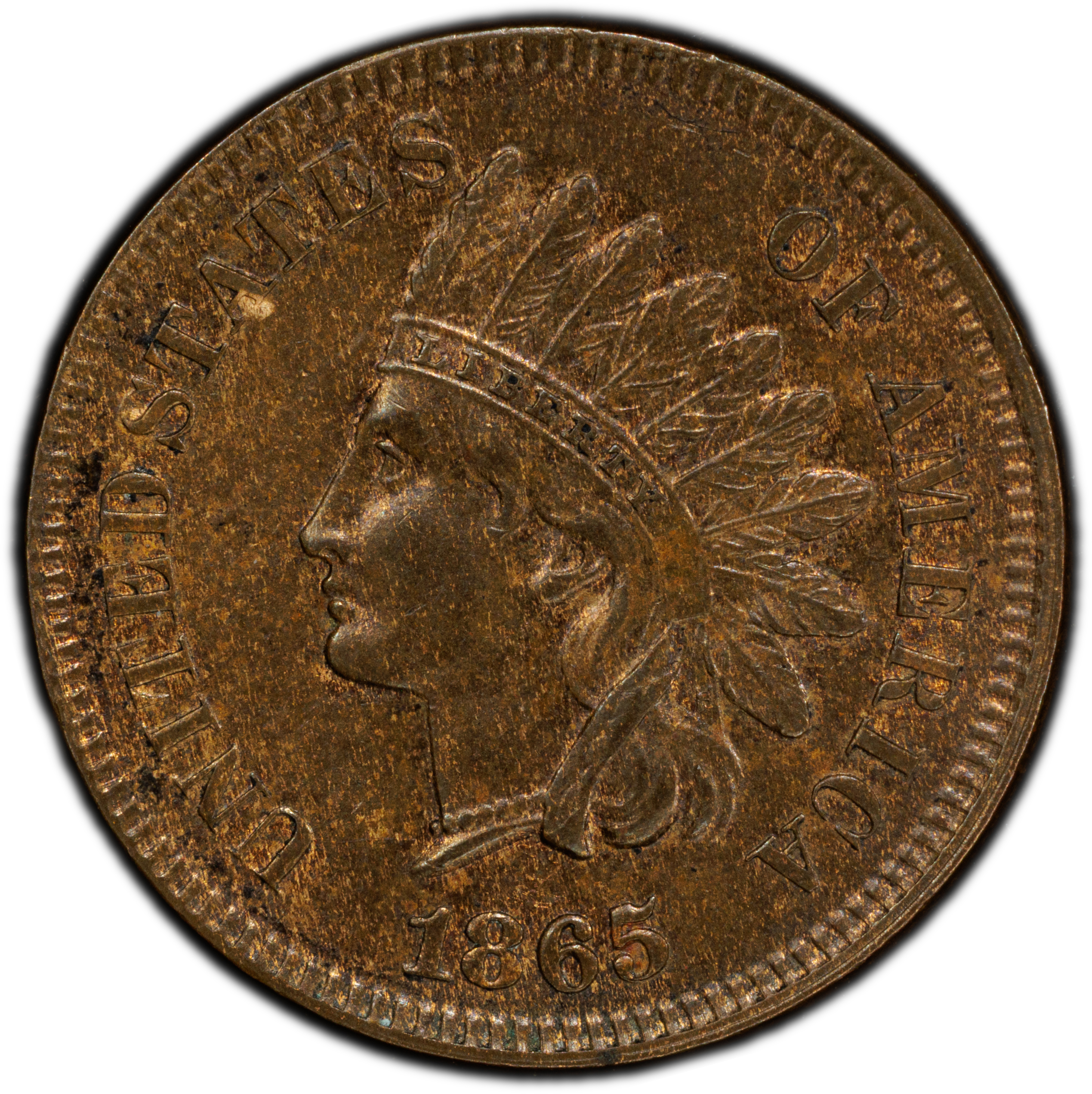 1865 1c Fancy 5 MS BN