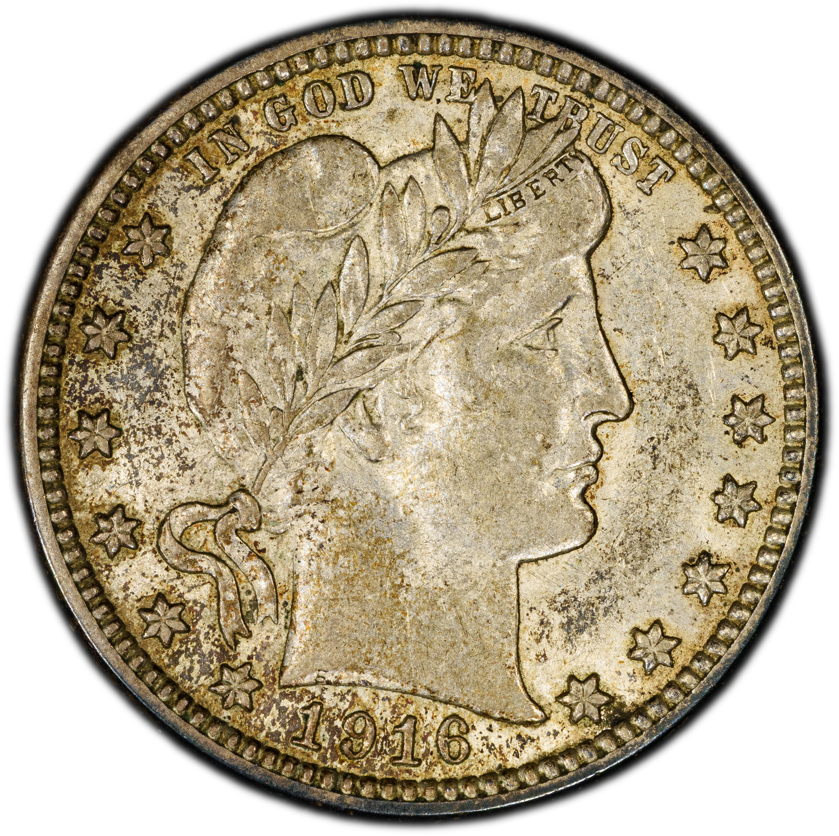 1916-D 25c Barber MS