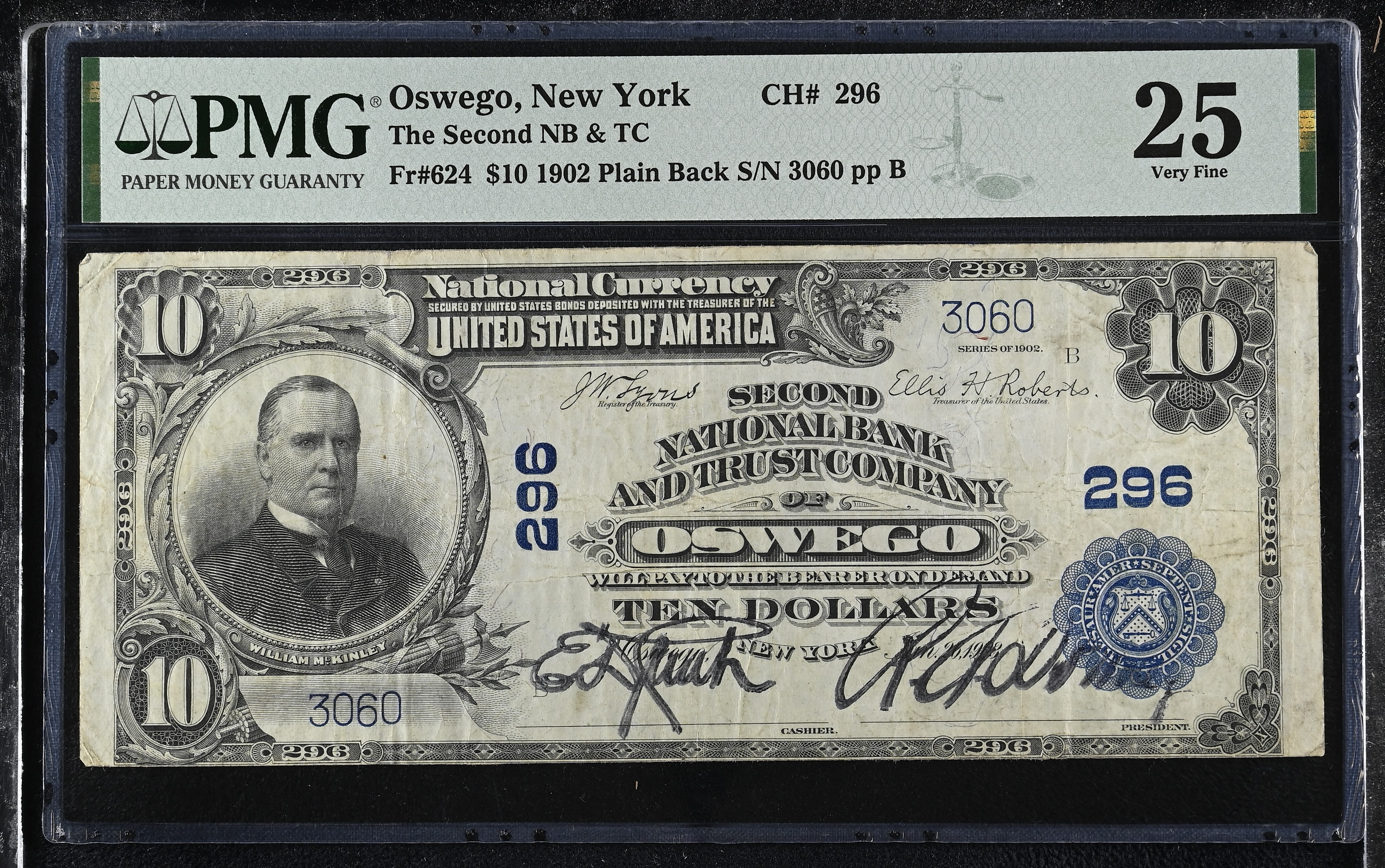 1902 $10 3rd Charter Period, 3rd Issue, Plain Back (Fr. 624)