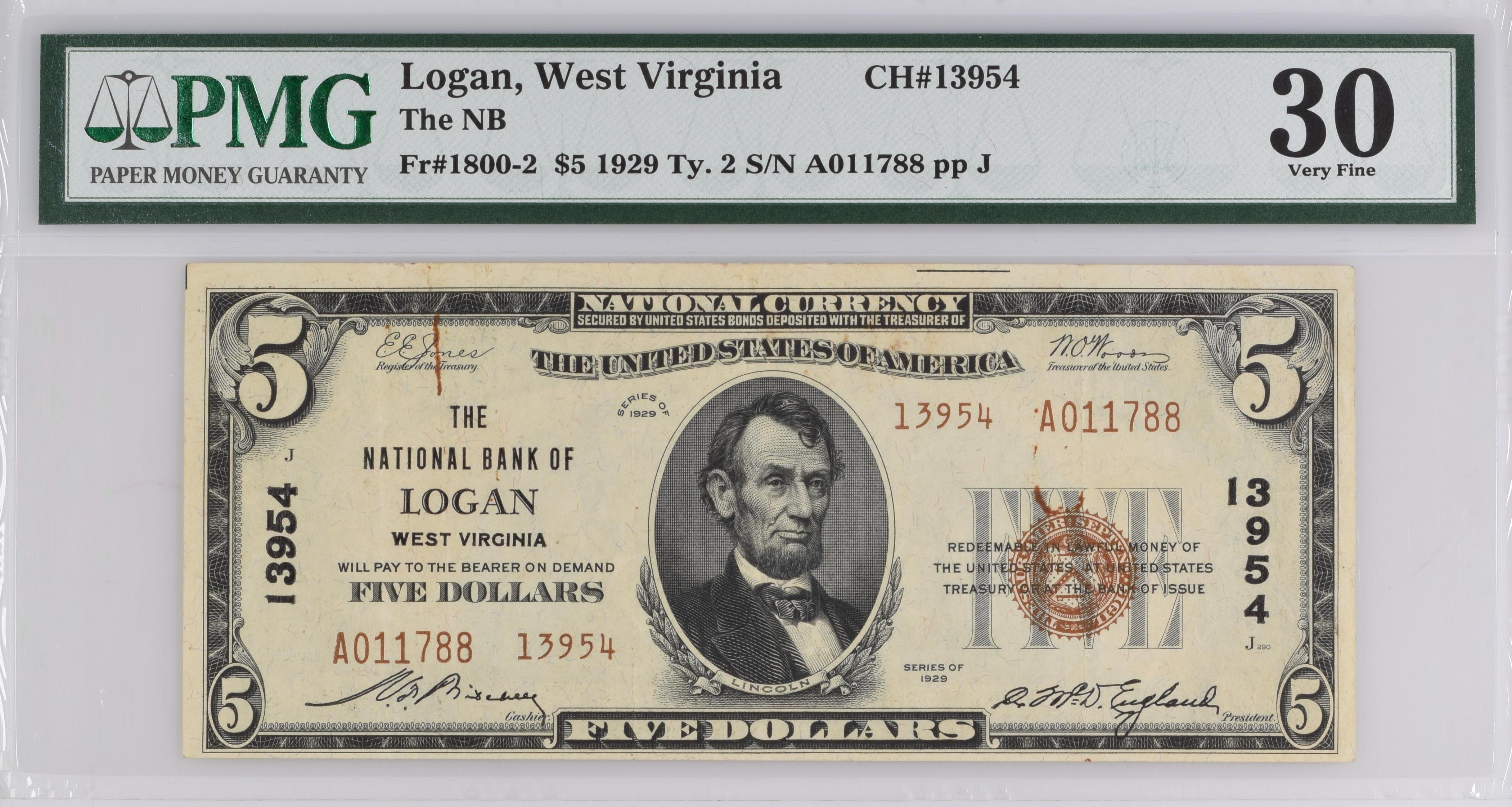 1902 $5 3rd Charter Period, 3rd Issue, Plain Back (Fr. 606)