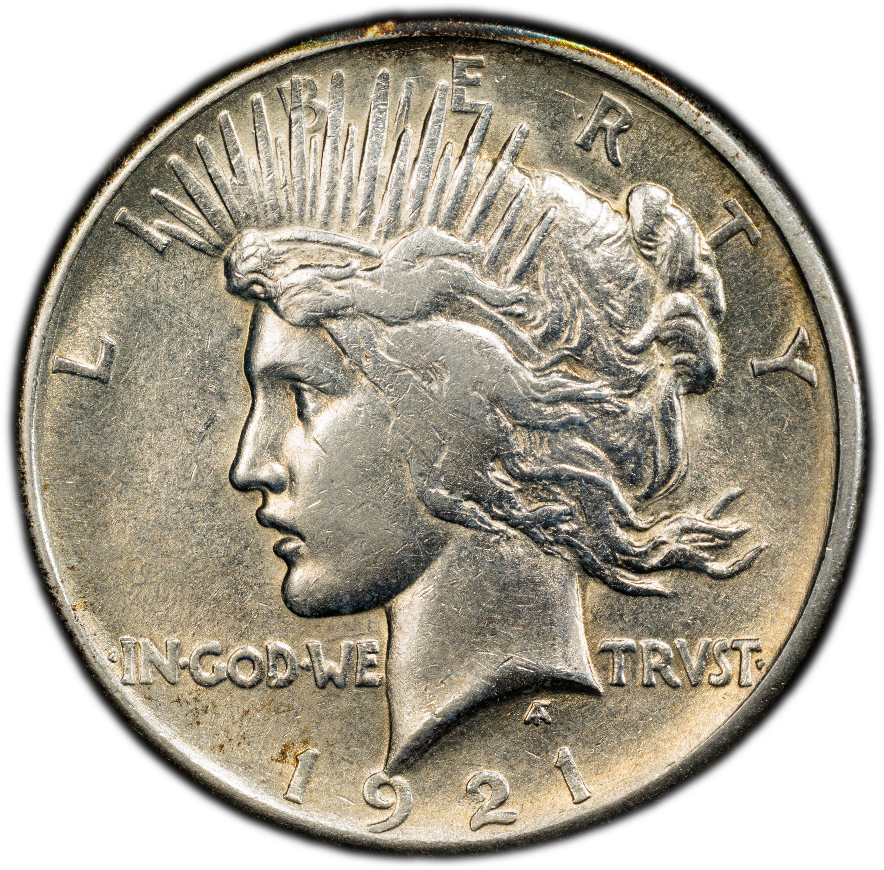1921 $1 Peace, High Relief MS