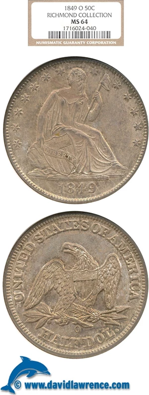 image for: 1849-O 50c NGC MS64 ex:Richmond Collection