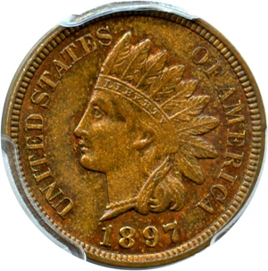 image for: 1897 1c PCGS/CAC MS65 RB