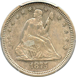 image for: 1875-S 25c PCGS MS63