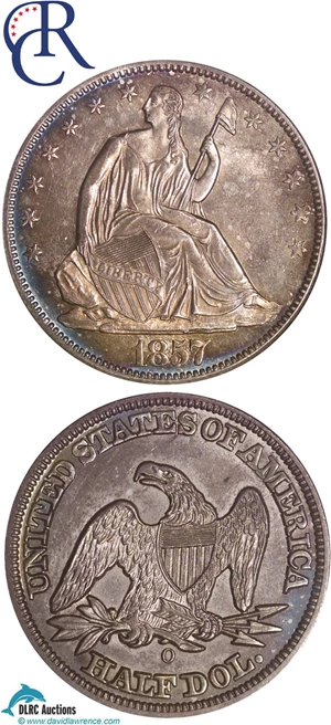 image for: 1857-O 50c NGC MS66 ** Color **