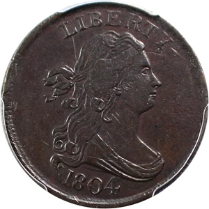 image for: 1804 1/2c PCGS AU50 (Crosslet 4, No Stems)