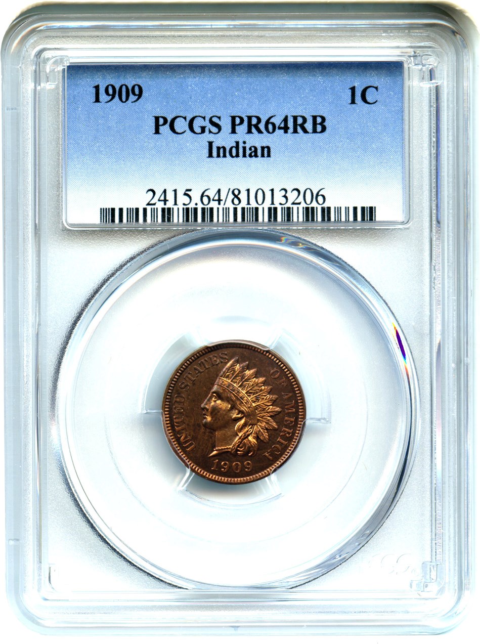 image for: 1909 Indian 1c PCGS Proof 64 RB