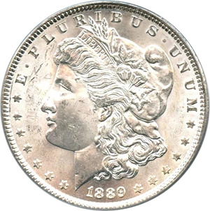 image for: 1889 $1 PCGS MS64 (VAM-18, Doubled Ear, Hot 50)