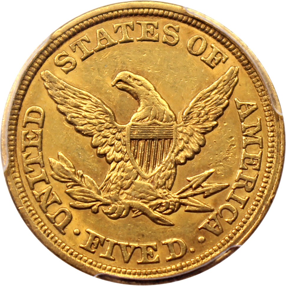 image for: 1849 $5 PCGS AU53