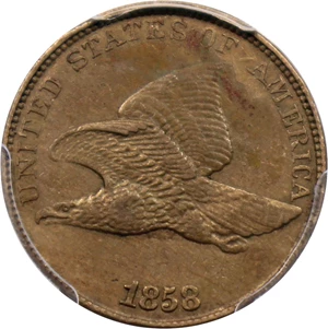 image for: 1858/7 Flying Eagle 1c PCGS AU50 (Weak)