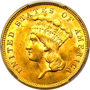 image for: 1859 $3 PCGS MS64
