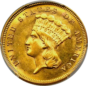 image for: 1879 $3 PCGS MS63