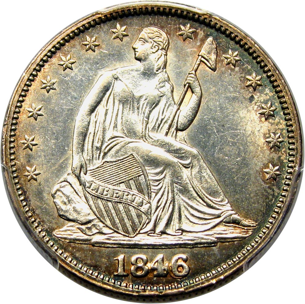 image for: 1846 50c PCGS MS62 (6/Horizontal 6)