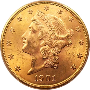 image for: 1901 $20 PCGS MS64+