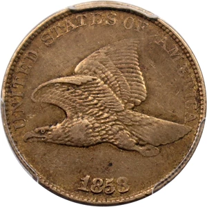 image for: 1858/7 Flying Eagle 1c PCGS VF35 (Weak)