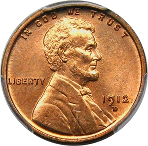image for: 1912-D 1c PCGS MS66 RD