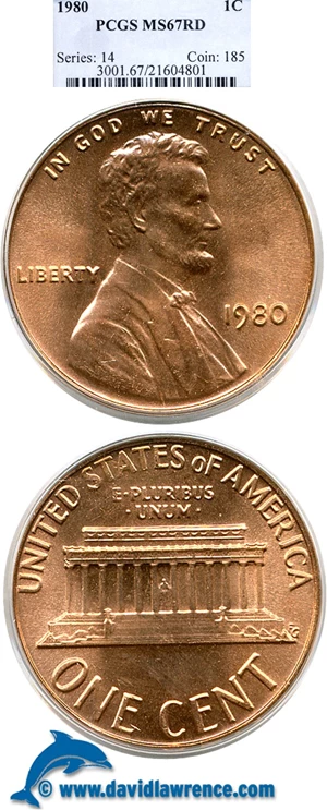 image for: 1980 1c PCGS MS67 RD