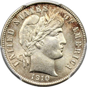 image for: 1910-S 10c PCGS/CAC MS66+
