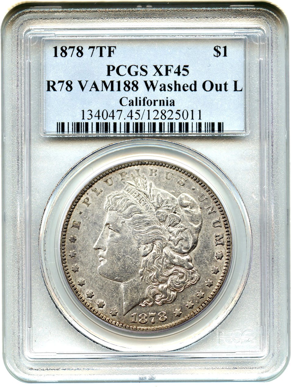 image for: 1878 7TF $1 PCGS XF45 (Reverse of 1878, VAM-188 Washed Out L)