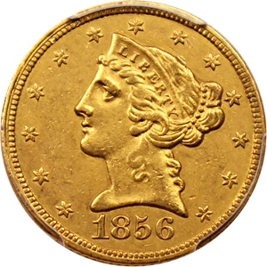 image for: 1856 $5 PCGS AU53