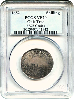 image for: 1652 Oak Tree Shilling PCGS VF20