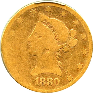 image for: 1880 $10 PCGS/CAC AG-03