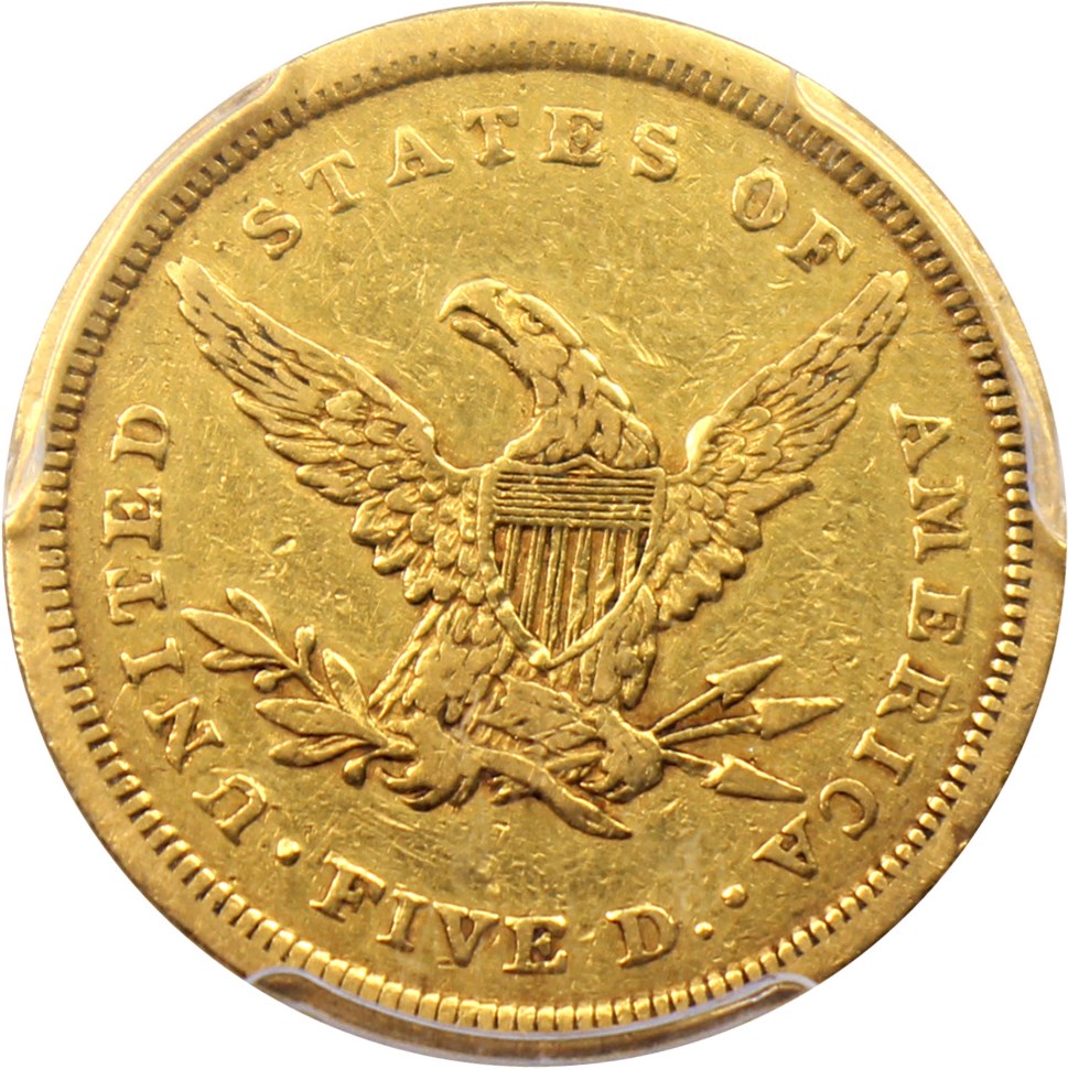 image for: 1839-D $5 PCGS VF30