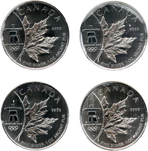 image for: Lot of (4) Canada: 2008 Maple Leaf $5 Vancouver 2010 Olympics NGC MS69