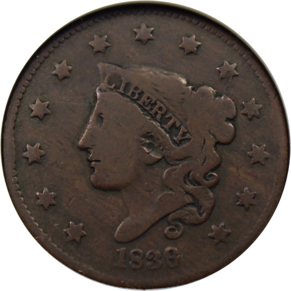 image for: 1839/6 1c ANACS VG-8