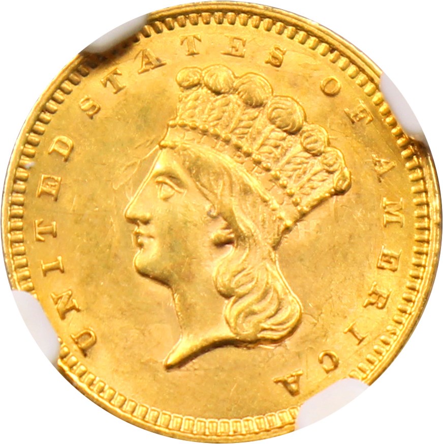 image for: 1859 G$1 NGC/CAC MS62