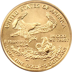 image for: 2005 Gold Eagle $5 PCGS MS69 (20th Anniversary)