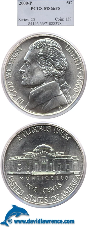 image for: 2000-P 5C PCGS MS66 FS