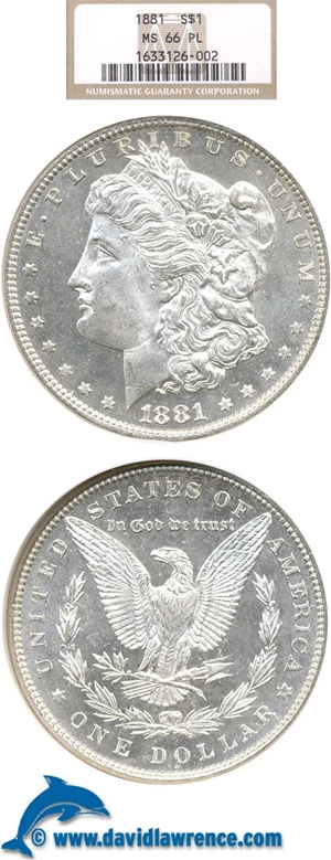 image for: 1881 $1 NGC MS66 PL