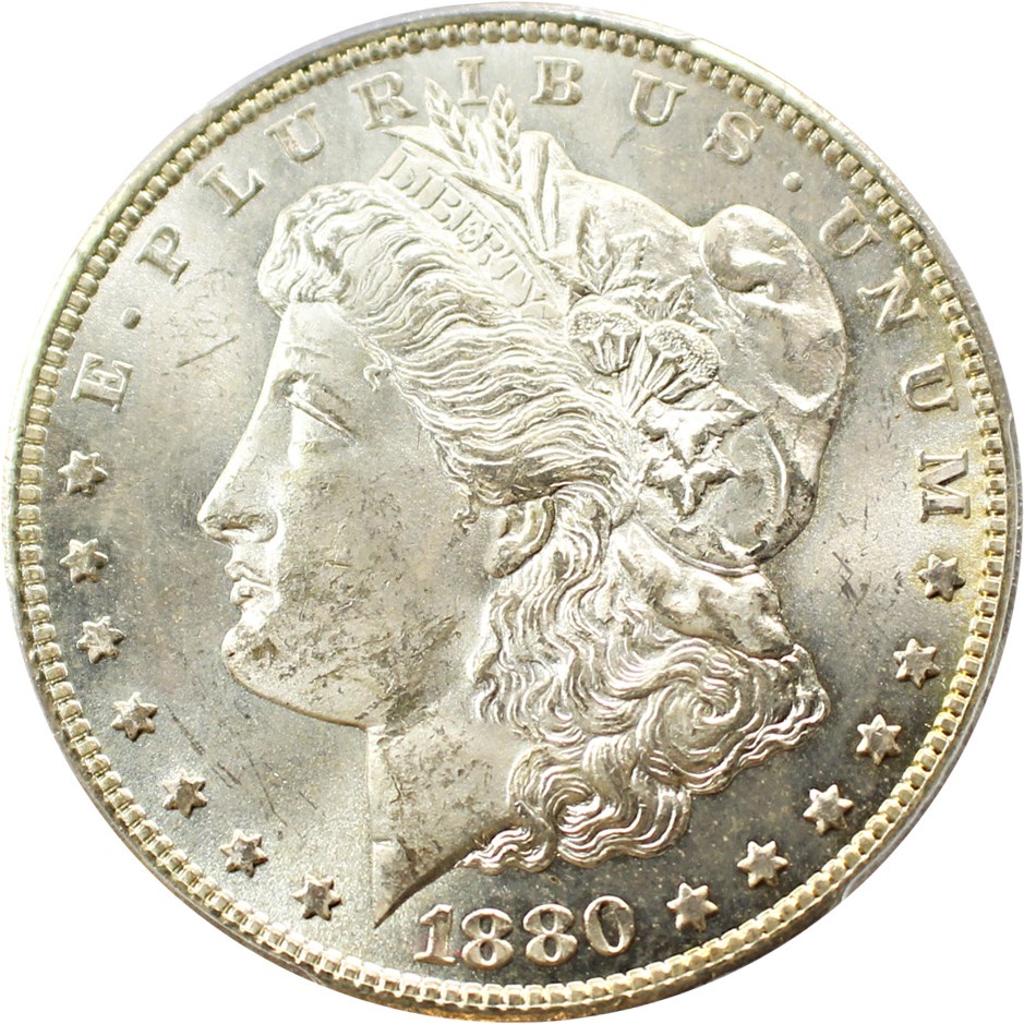 image for: 1880/9-S $1 PCGS MS64 (VAM-11, 0/9 Overdate)