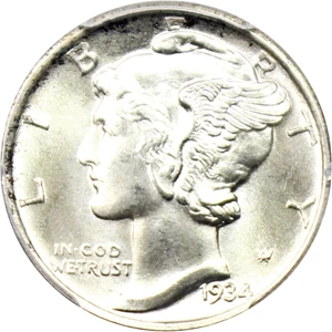 image for: 1934 10c PCGS MS66
