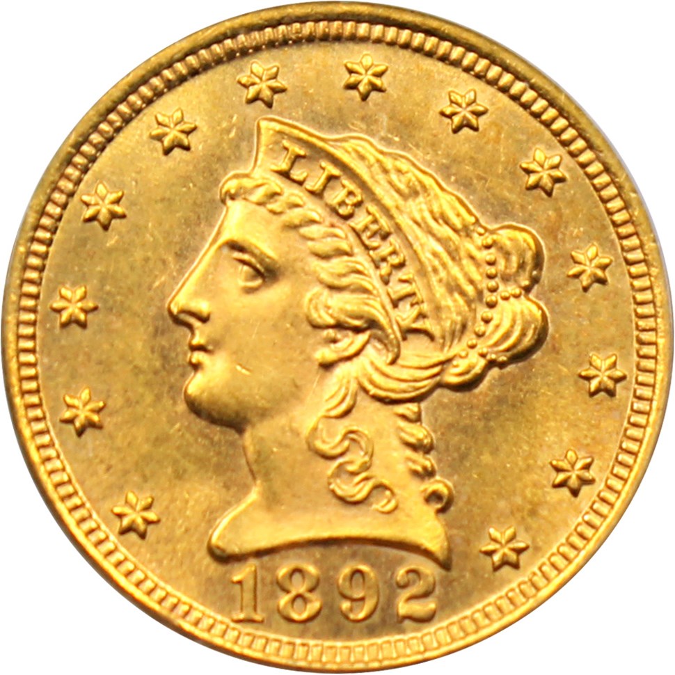 image for: 1892 $2 1/2 PCGS MS64