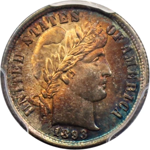 image for: 1893 10c PCGS MS66