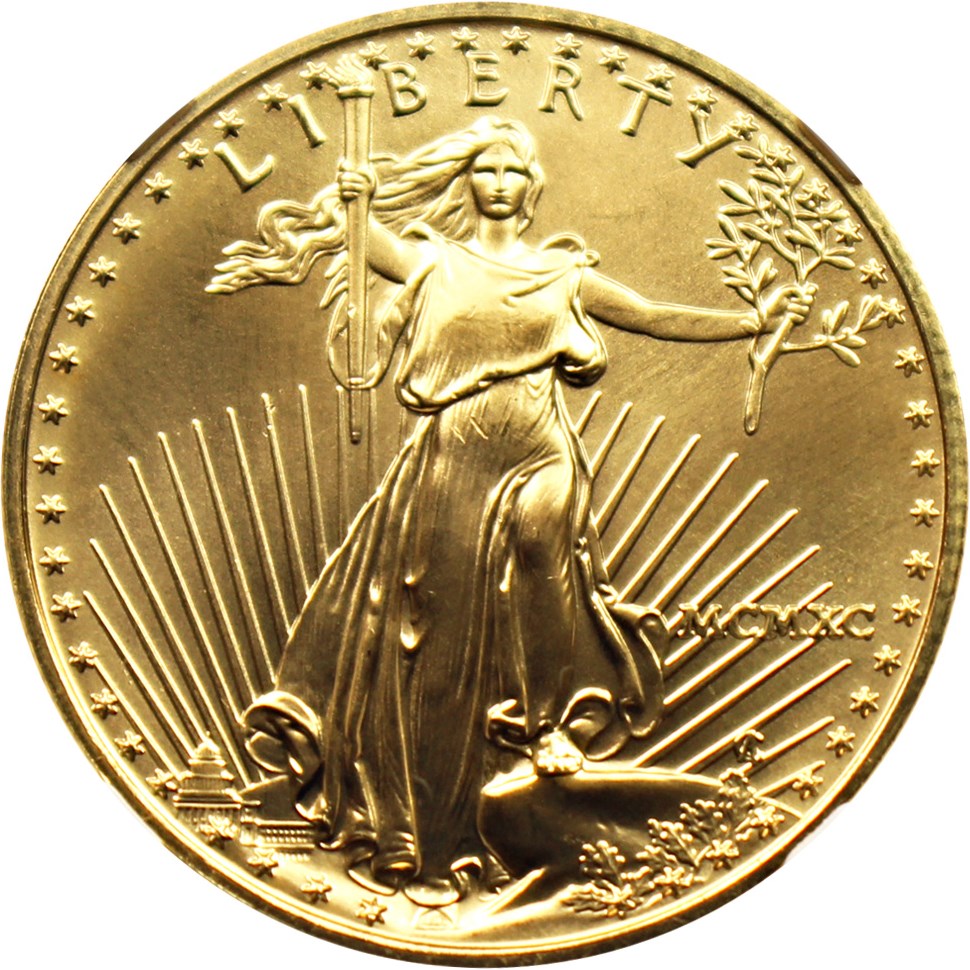 image for: 1990 Gold Eagle $25 NGC MS69